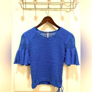 Free People Blue Knit Shirt X-Small